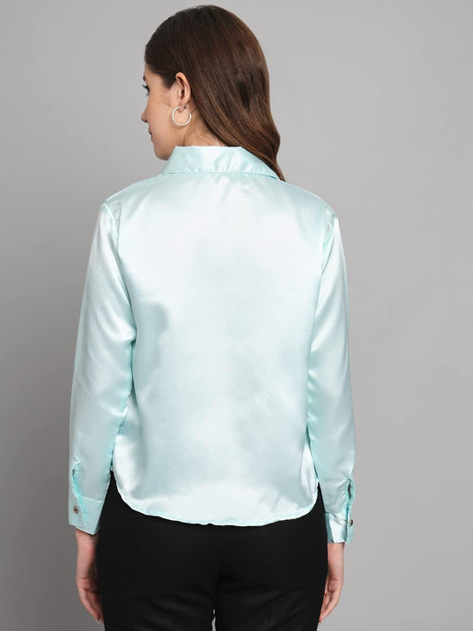FUNDAY FASHION Women Solid Formal Satin Regular Fit Shirt