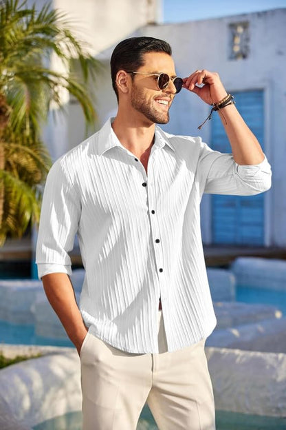 FINIVO FASHION Textured Shirts for Men || Casual Shirt