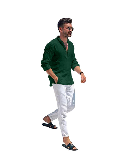 Men Solid Cotton Blend Straight Kurta Shirt Pack of 2