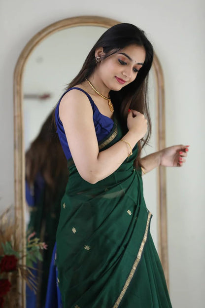 Women’s Printed Banarasi Cotton Silk Saree