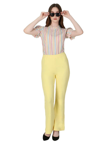 ZUVINO Ribbed Bell Bottom Office Pants, Formal Options