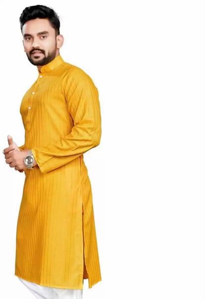SOLOVIBES Men's Magic Cotton Solid Kurta