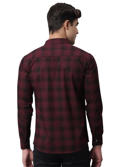 Majestic Man Cotton Checkered Slim Fit Casual Shirt