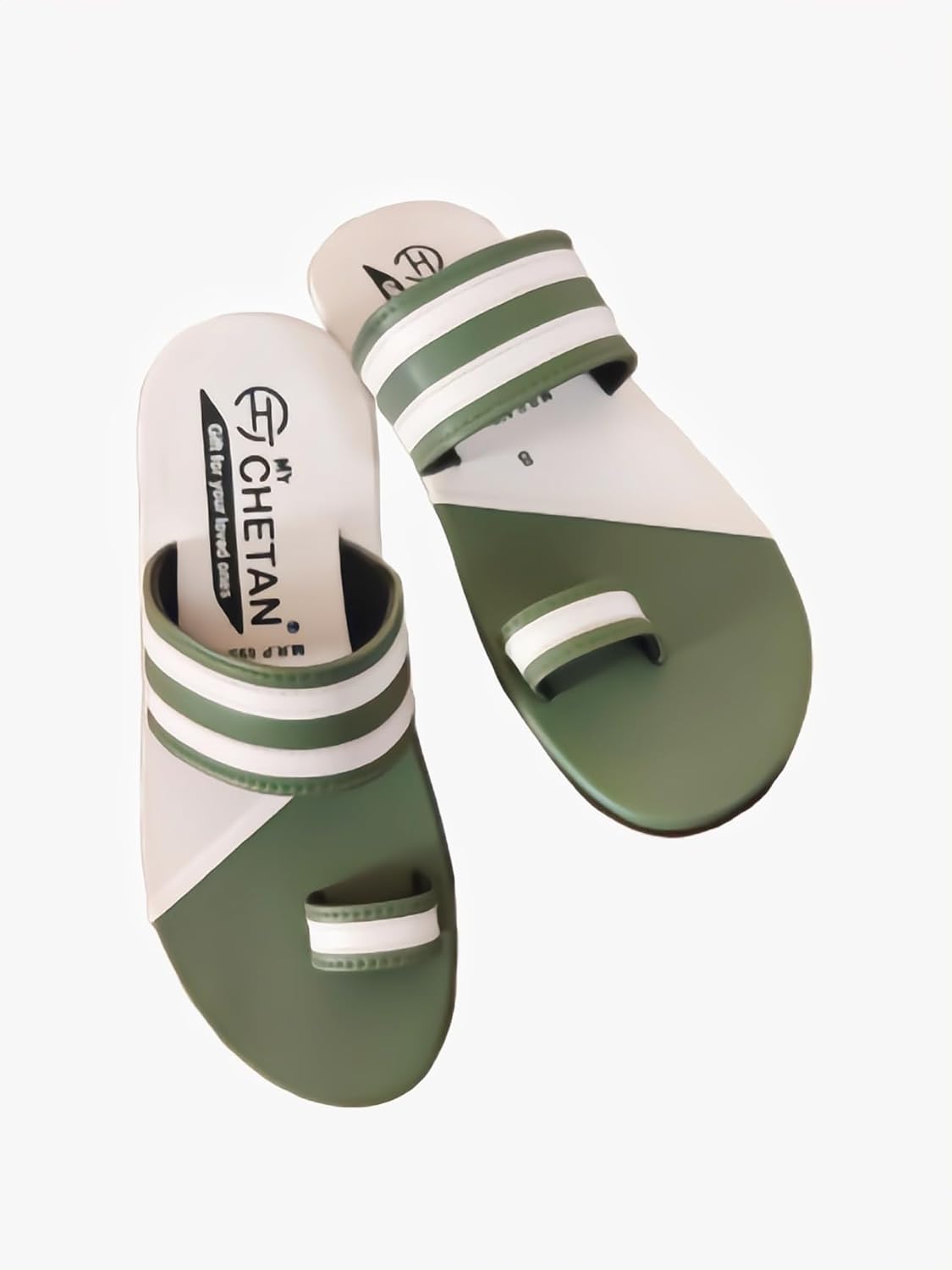 Men's Toe Ring Sandals, Orange and White Stripes - alphahostel.in