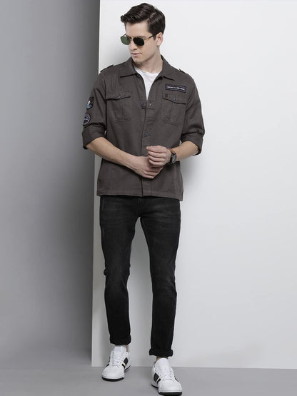The Indian Garage Co Men's Cotton Slim Fit Solid