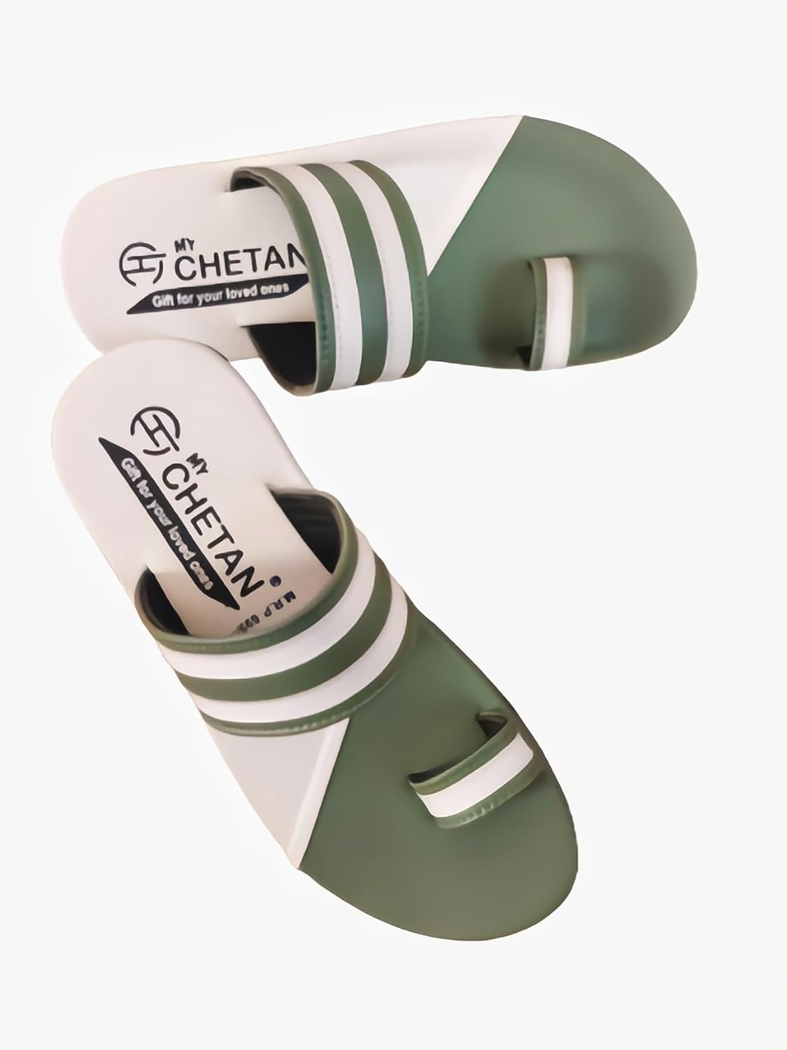 Men's Toe Ring Sandals, Orange and White Stripes - alphahostel.in