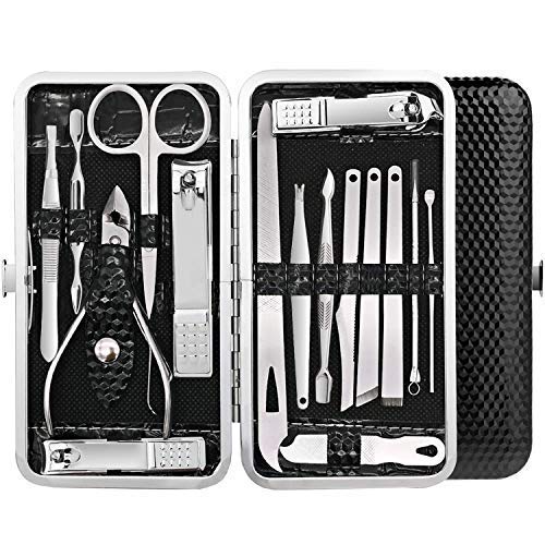 URBANMAC Manicure Pedicure 16 Tools Set Nail Clippers