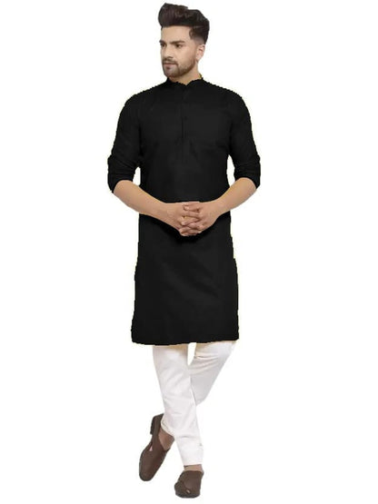 Luxrio Kurta for Men Cotton Blend Long Solid Straight Fit