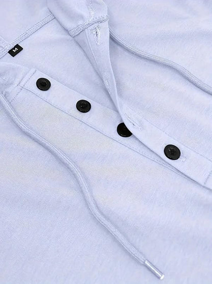 LLL FASHION Men's Slim-Fit Stretch Hooded Henley