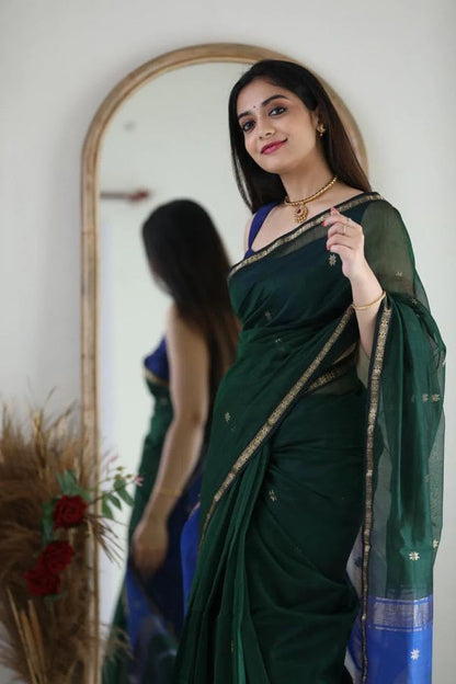 Women’s Printed Banarasi Cotton Silk Saree