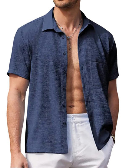 Pinkmint Shirt for Men Stylish Popcorn Textured Shirt