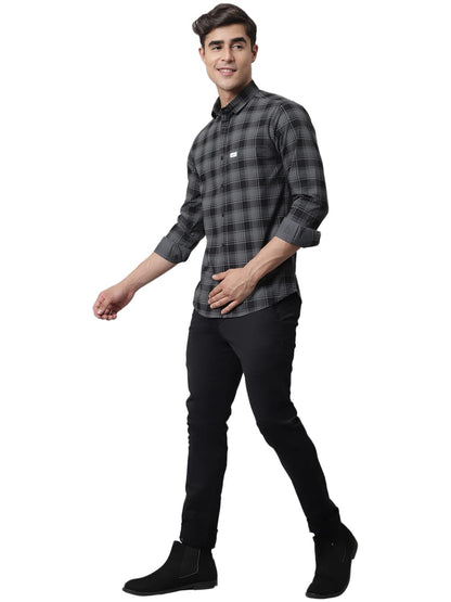 Majestic Man Cotton Checkered Slim Fit Casual Shirt
