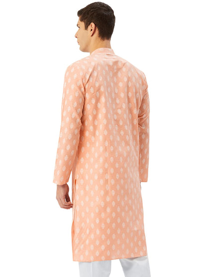 Jompers Men's Cotton Floral Printed Kurta