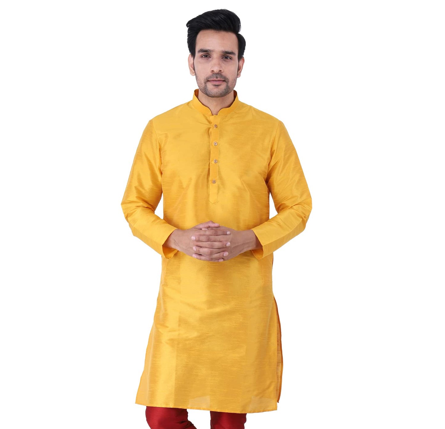 ZYMIN Men's Silk Blend Knee Length Solid Color Style