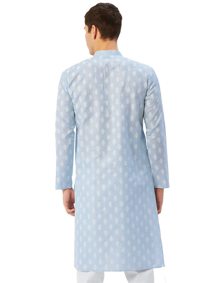 Jompers Men's Cotton Floral Printed Kurta