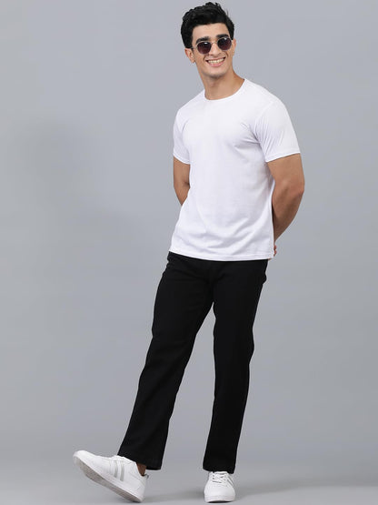 KOTTY Men's Solid Straight Fit/Skinny Fit/Relaxed Fit