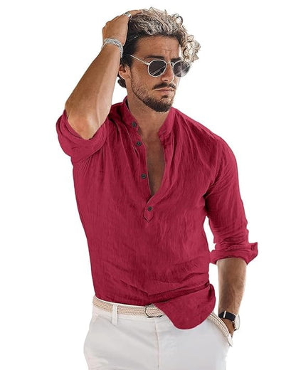 Bellstone Men's Solid Regular Fit Dress Shirt