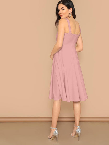 Aahwan Women's Fit And Flare Midi Dress