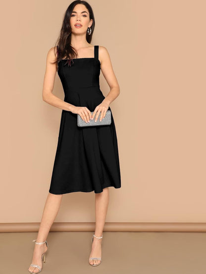 Aahwan Women's Fit And Flare Midi Dress