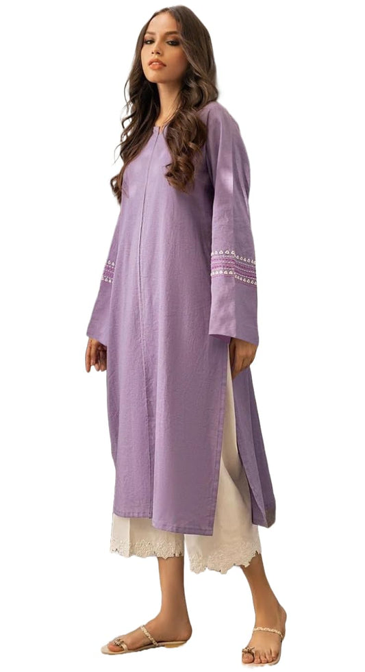 Women's Rayon Viscose Straight Solid Pakistani Kurta