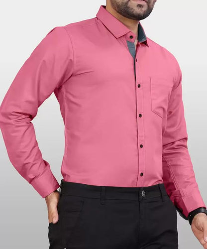 Tee Projekt Shirt for men Cotton Spread Collar Long Sleeve