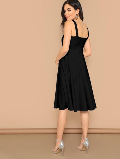 Aahwan Women's Fit And Flare Midi Dress