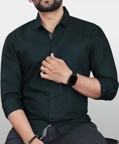 Tee Projekt Shirt for men Cotton Spread Collar Long Sleeve