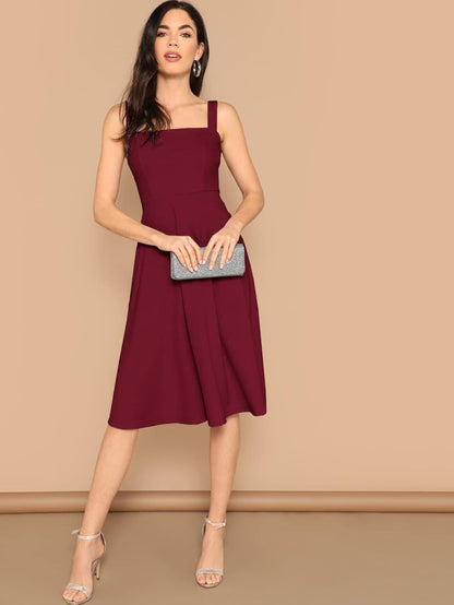 Aahwan Women's Fit And Flare Midi Dress