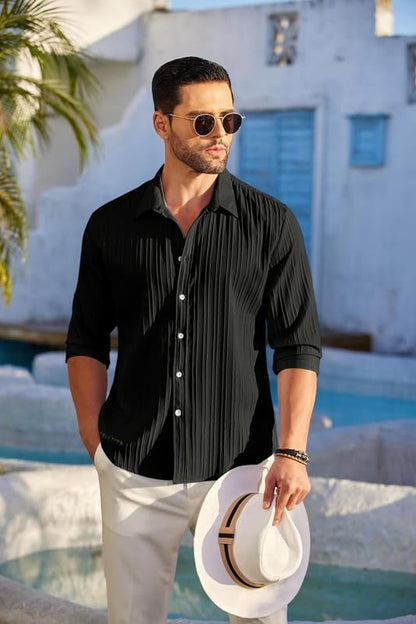 FINIVO FASHION Textured Shirts for Men || Casual Shirt