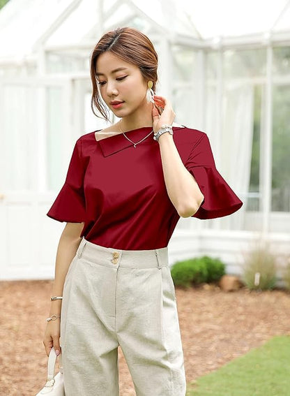 Jashudi Women's Solid Regular Fit Blouse