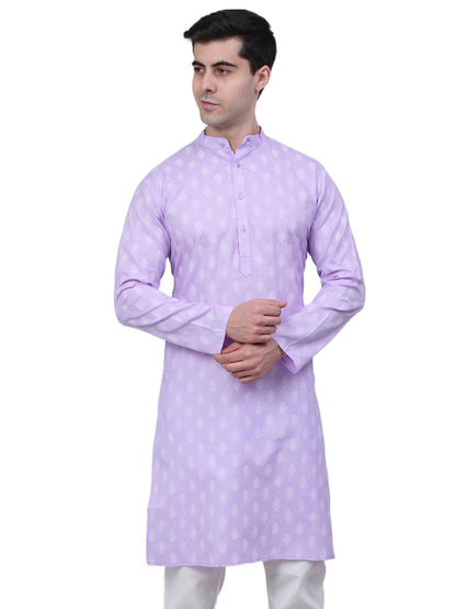 Jompers Men's Cotton Floral Printed Kurta