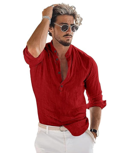 Bellstone Men's Solid Regular Fit Dress Shirt