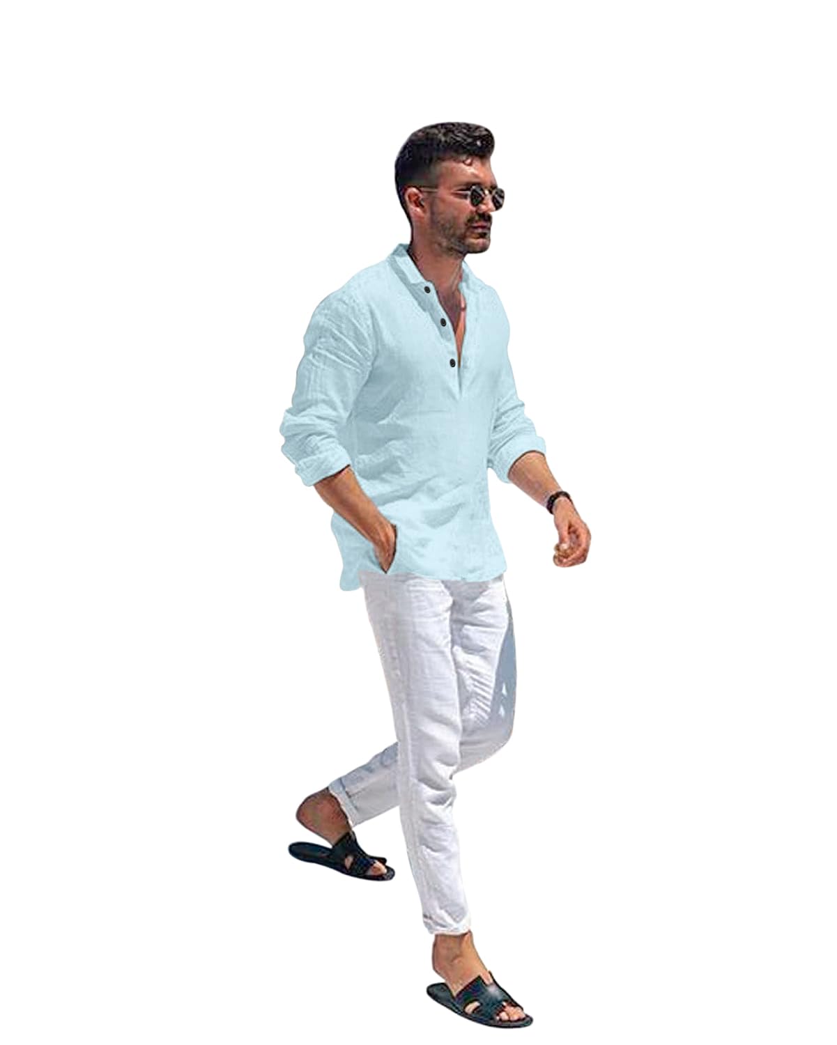 Men Solid Cotton Blend Straight Kurta Shirt Pack of 2