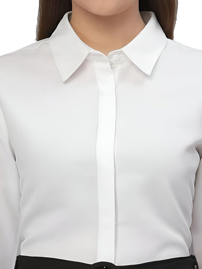 PRIASE B Women's Formal Shirt – 3/4 Sleeve Slim Fit Solid