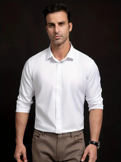 IndoPrimo Men's Stylish Solid Satin Casual Shirt
