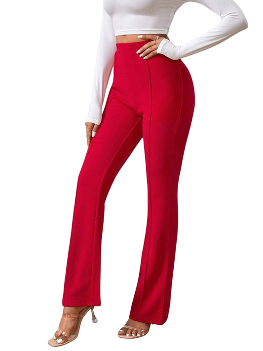 DHRUVI TRENDZ Women's High Rise Regular Trousers