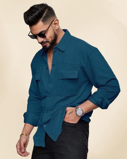 IndoPrimo Men's Regular Fit Fancy Double Pocket