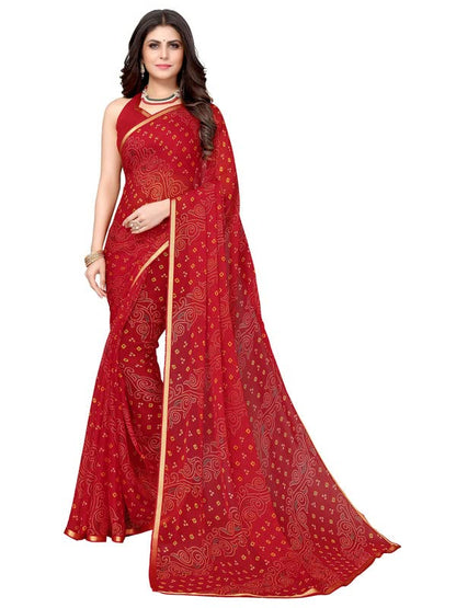 SIRIL Women's Chiffon Printed Saree with Blouse Piece