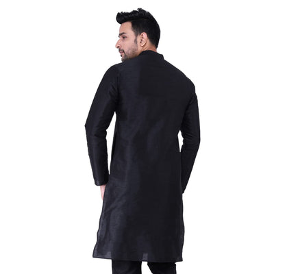 ZYMIN Men's Silk Blend Knee Length Solid Color Style