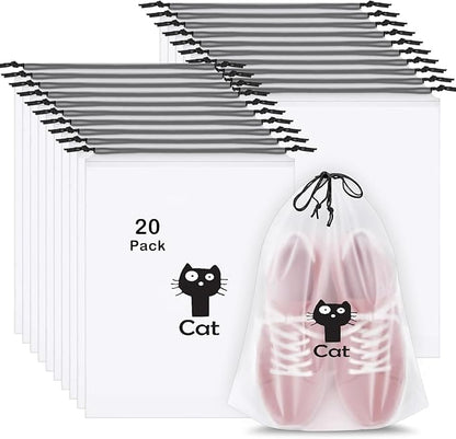 Pristu Pack of 20 Pcs Shoe Bag Cover for Shoe Storage
