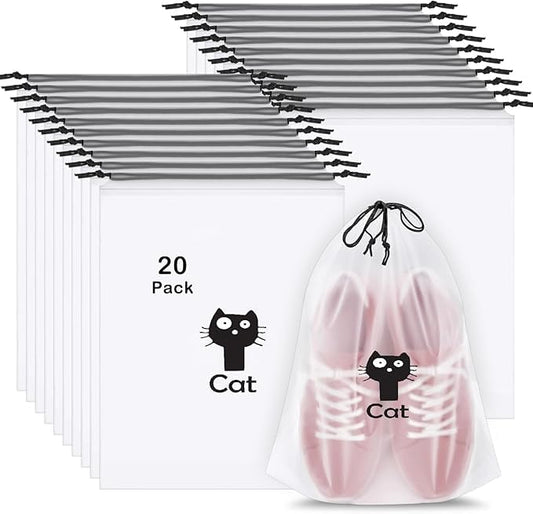 Pristu Pack of 20 Pcs Shoe Bag Cover for Shoe Storage