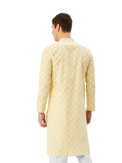 Jompers Men's Cotton Floral Printed Kurta