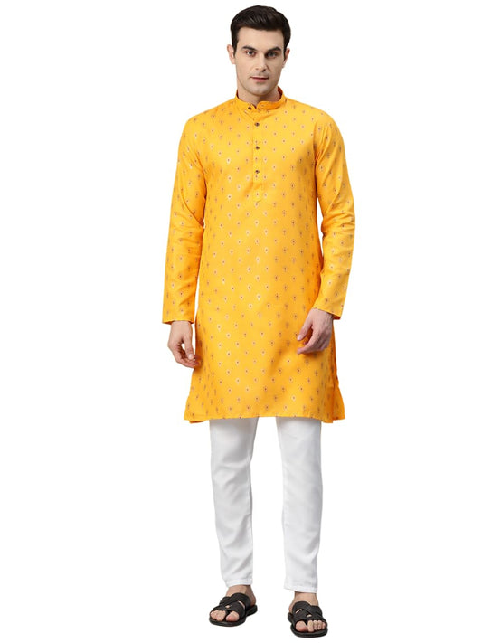Luxrio Kurta for Men Cotton Blend Printed Regular Fit