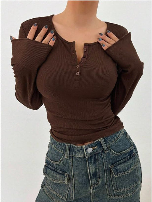 JC JUMMY COUTUREWomen's Quarter Button Full Sleeve