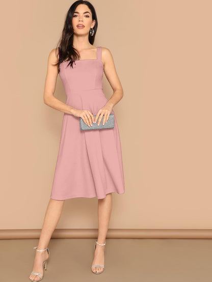 Aahwan Women's Fit And Flare Midi Dress