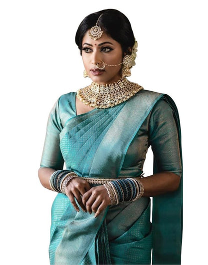 Women's Kanjivaram Soft Silk Blouse Piece For Wedding