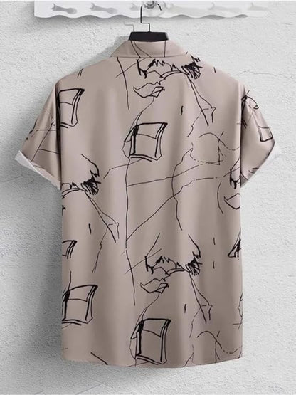 ARZ Fashion Men's Cotton Printed Regular Fit Shirt