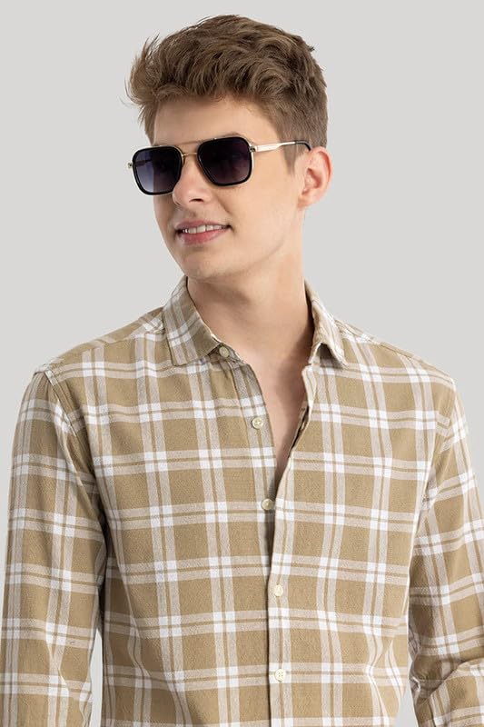 JAI TEXTILES Men's Cotton Casual Printed Checkered