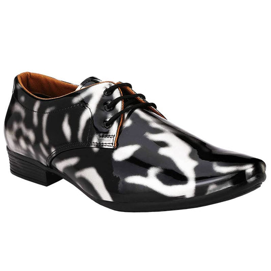 Vitoria l Men Black Silver Formal Shoes with White Socks - alphahostel.in