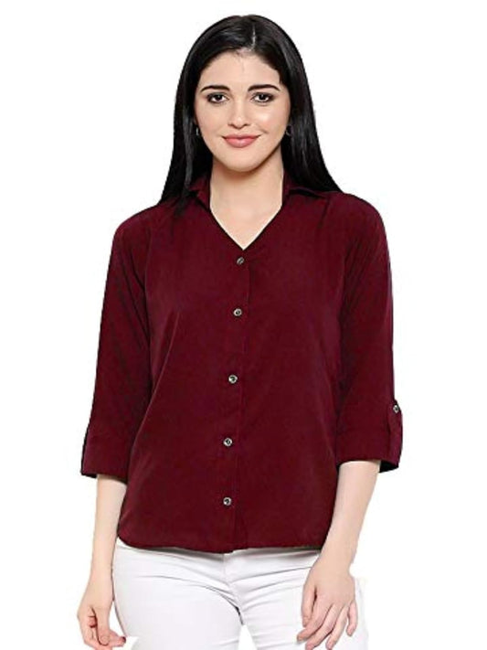 Leriya Fashion Solid Regular Fit Long Tops Oversized Shit